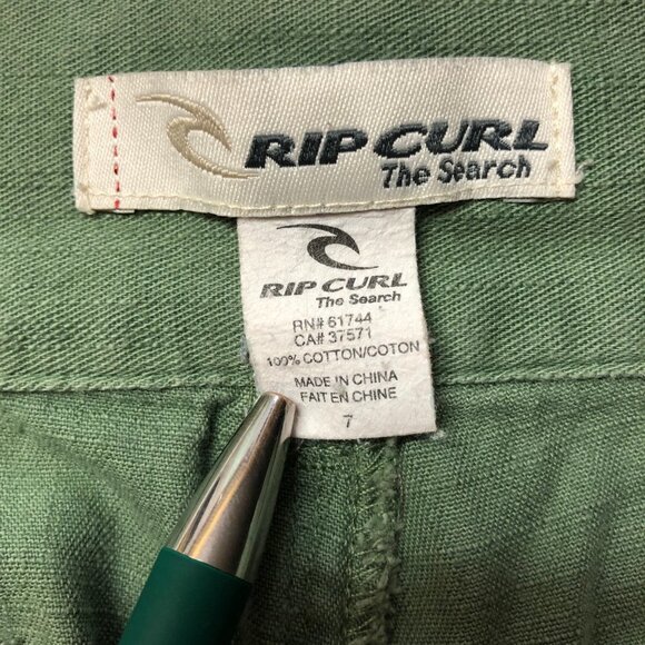 Rip Curl Cotton Wide Leg Green Pants Size 7 - Picture 5 of 12